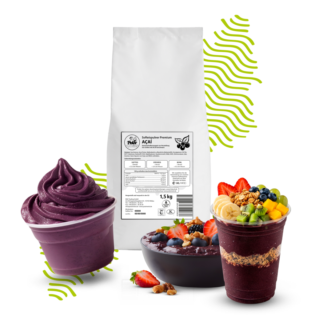 Premium Softeispulver AÇAÍ für Softeis, Speiseeis und Bowls